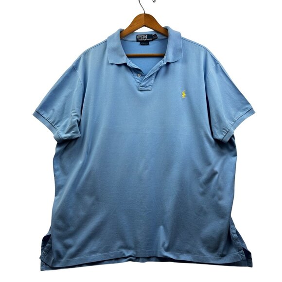 Vintage Polo by Ralph Lauren Polo Shirt Made in Hong Kong Lt Blue Y2K Preppy 2X - Picture 2 of 5